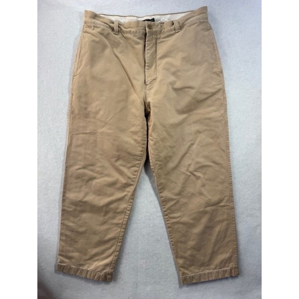 VTG J Crew Mens 36 x 30 Flannel Lined Khaki Chino Pants Tartan Plaid Y2K Grandpa